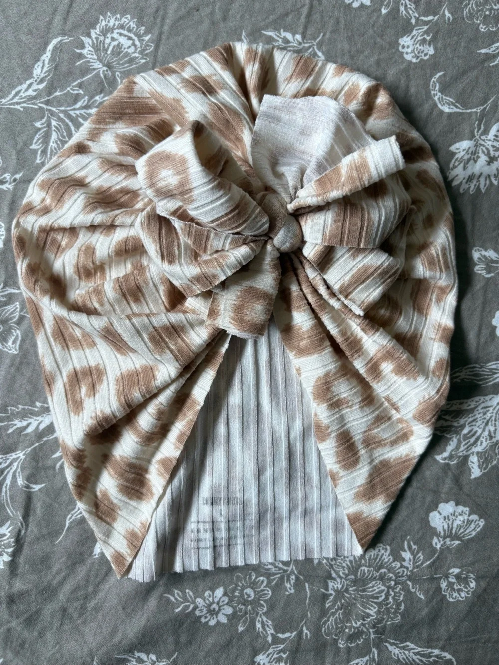 🐰 Bunny Knots Bow Turban Headwraps - Beige Plaid & Rust